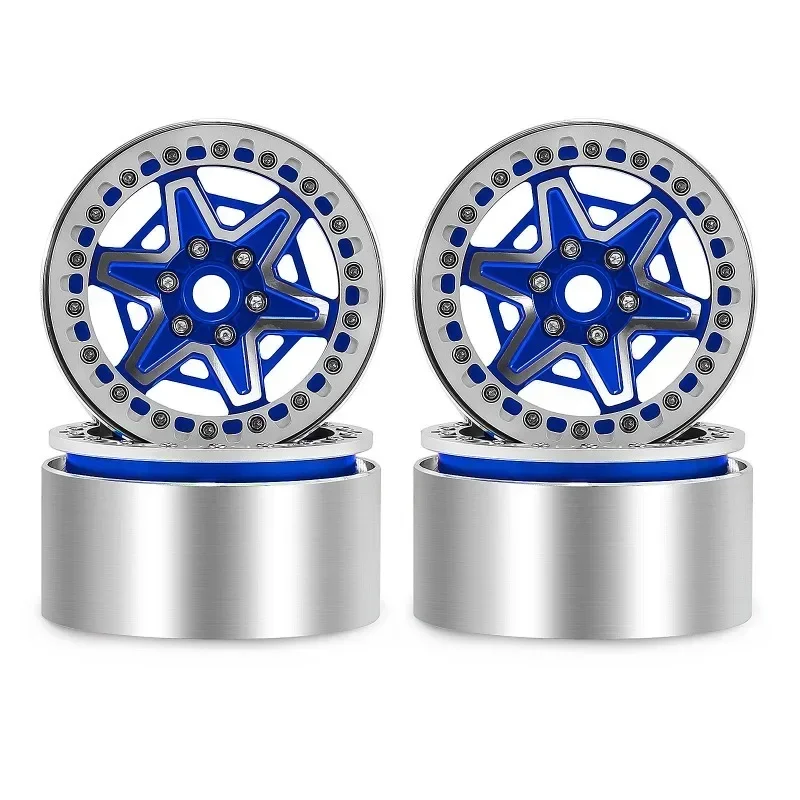 2.2-inch RC Beadlock Wheel Rims for 1/10 Axial SCX10 TRX4 TRX6 D90 Wraith Capra RC Crawler Aluminum Alloy Wheel Upgrade Parts 4