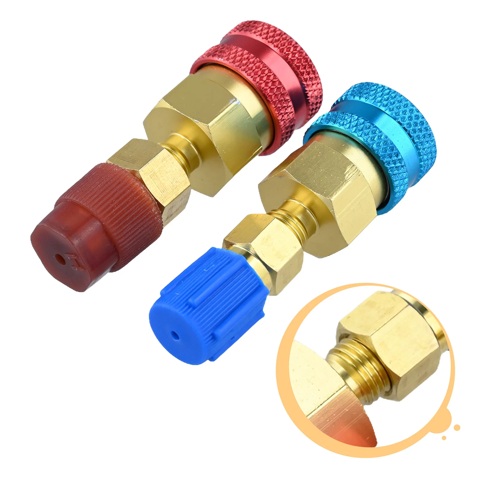 for aluminium Quick Coupler Adapter Car AC Parts Precise Thread Processing Reliable Connection Sturdy Adjustable Valves