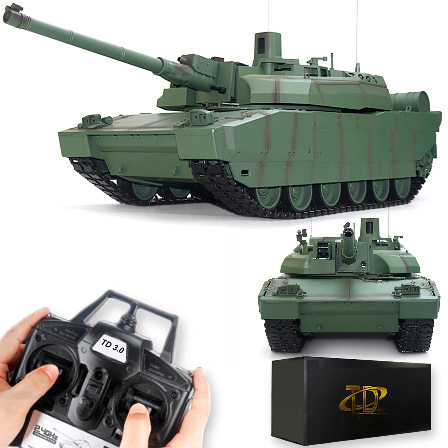 24.6-Inch Remote Control Tank Leclerc Tank 1/16 War RC Military Vehicle Simulation Smoke Barrel Telescoping BB-Shooting Sound