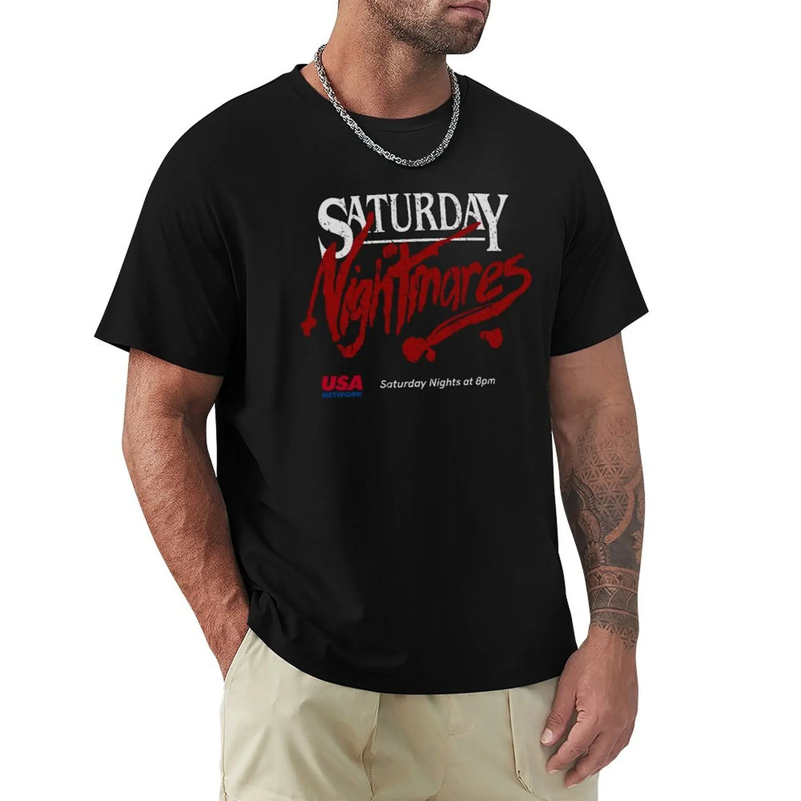 

Distressed Saturday Nightmares T-Shirt funny shirt cotton sports fans kawaii clothes mens graphic t-shirts
