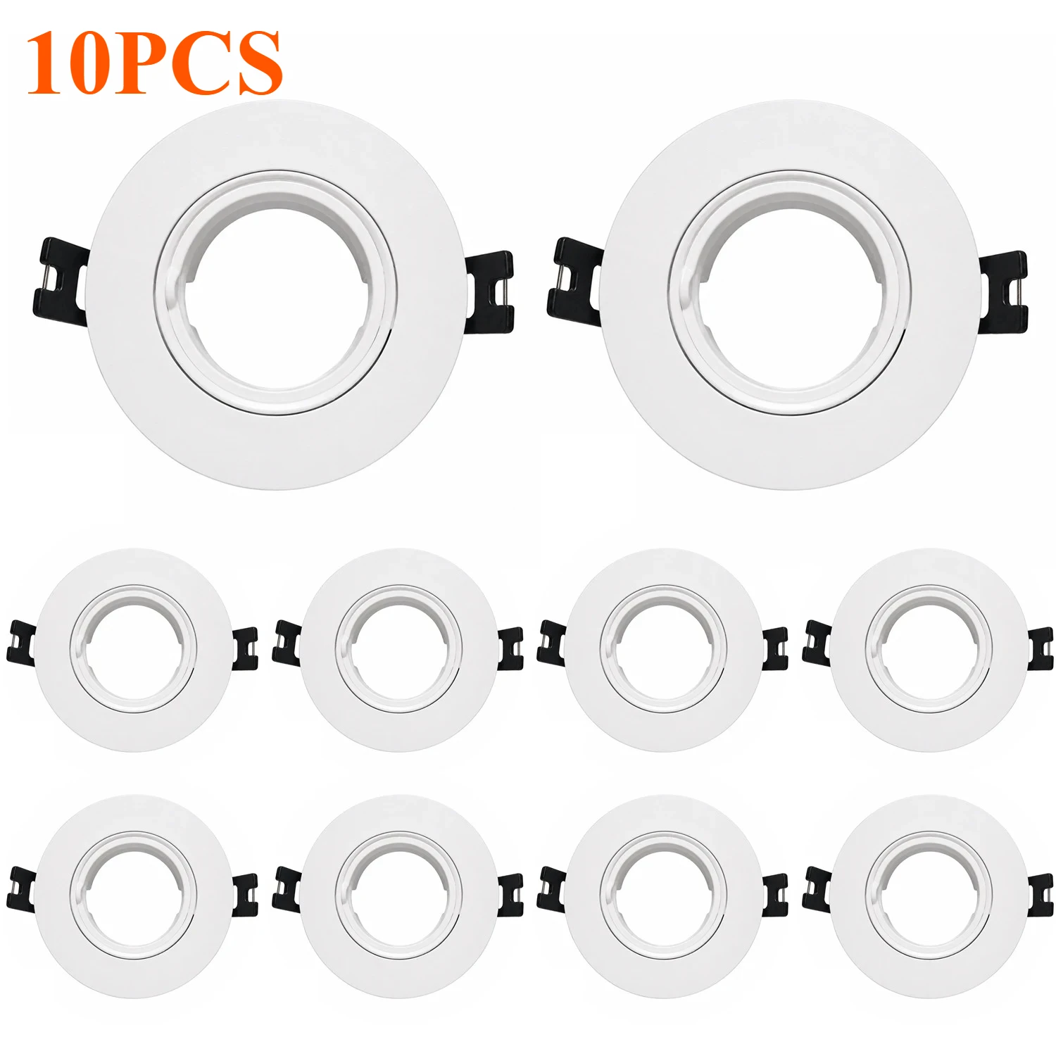 JOYINLED Round Recessed Ceiling Spotlight Frame White Downlight Fixture with GU10 MR16 Socket Modern LED Mounting Housing