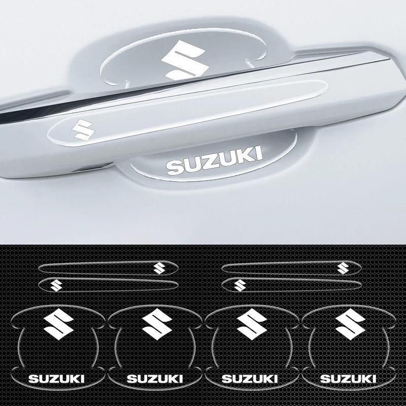 Car Door Handle Sticker Transparent Anti-scratch Protective Strip For Suzuki Swift S-Cross Jimny Alto SX4 Vitara Baleno Samurai