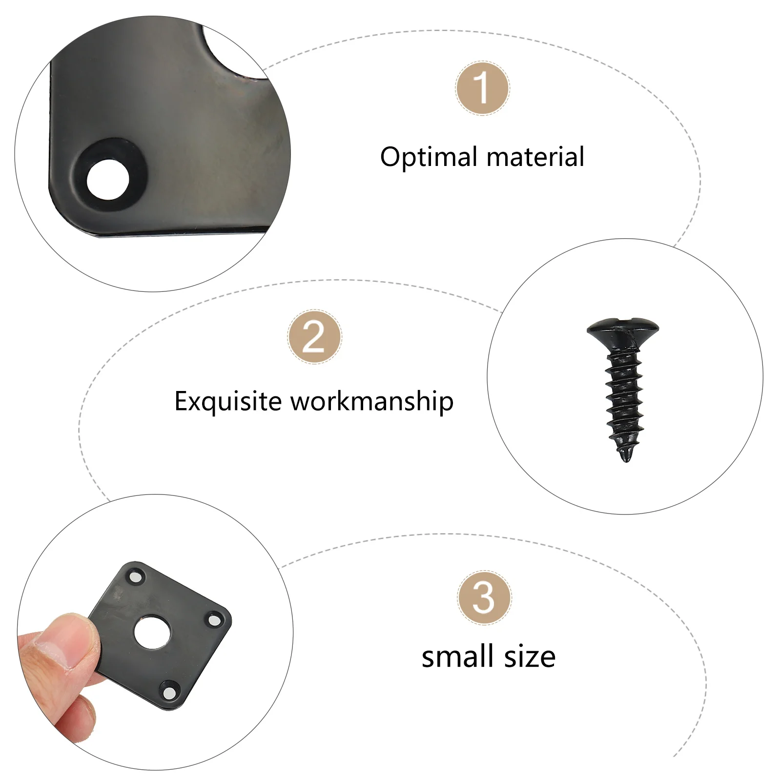 

Electric Guitar Jack Cover Plate Mounting Socket Guitars Jackplates Parts and Hardware Output Connection Arc