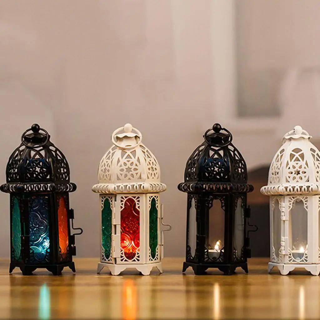Clear Glass Moroccan Style Candle Lantern Tealight Candle Holder Candlestick for Wedding Party Decor Home Shop Display