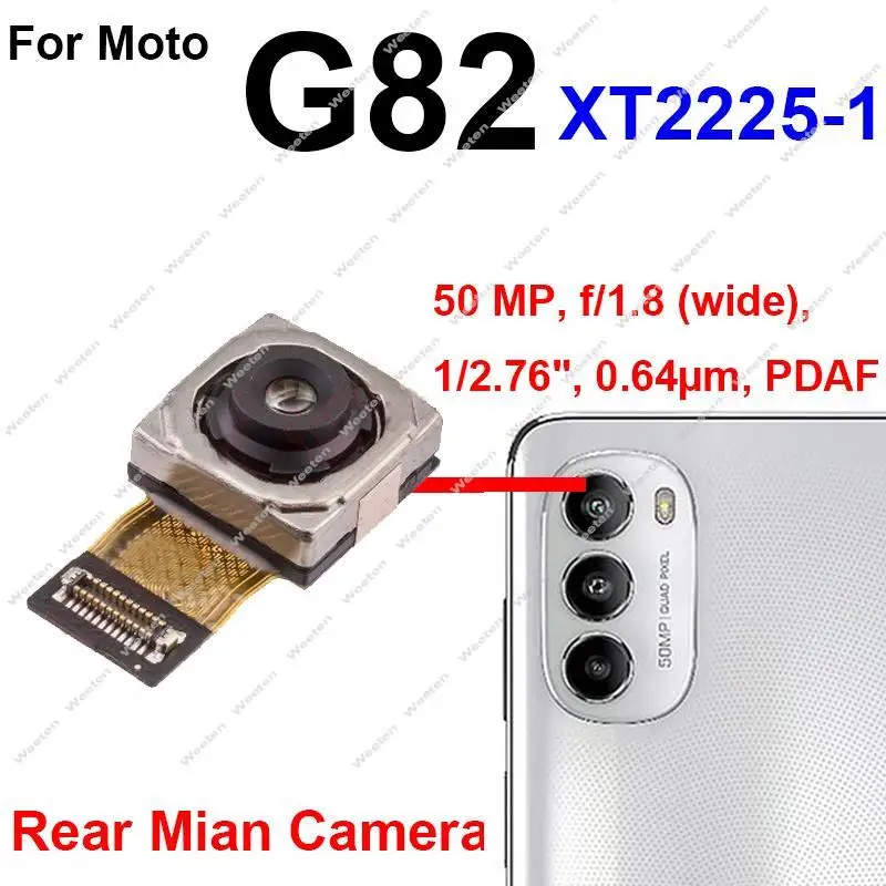 Front Rear Main Camera Flex Cable For Motorola MOTO G32 G42 G52 G82 Front Facing Selfie Back Camera Parts