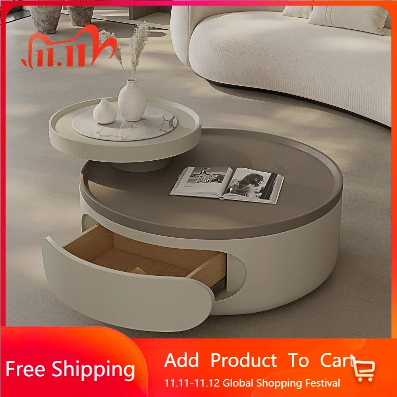 

European Round Coffee Table Modern Design Aesthetic Nordic Center Side Table Luxury Computer Entertainment Mesa Trendy Furniture