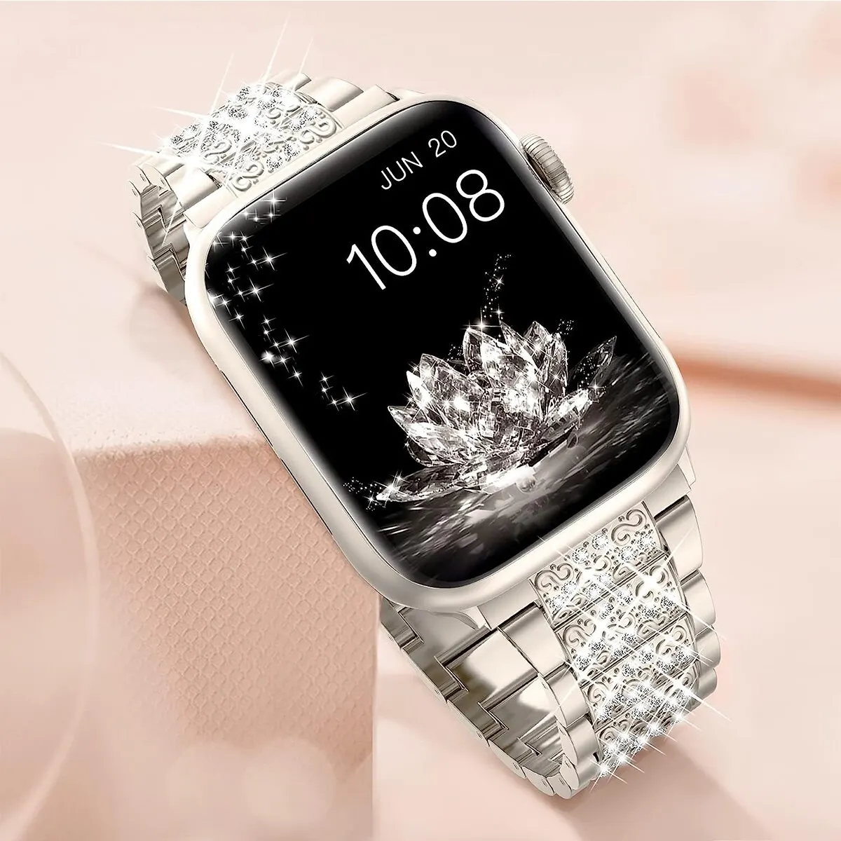 Bling Diamond Strap For Apple Watch Band 40mm 45mm 44mm 41mm 42mm 38mm Metal Belt For IWatch Series 7 SE 6 5 4 Ladies Bracelet