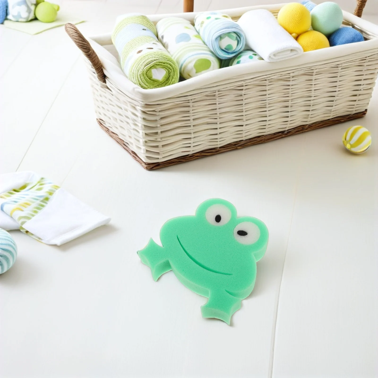 4Pcs Toddler Bath Sponge Baby Soft Gentle Exfoliating Shower Scrubber Creative Frog Shape Animal Bath Essential