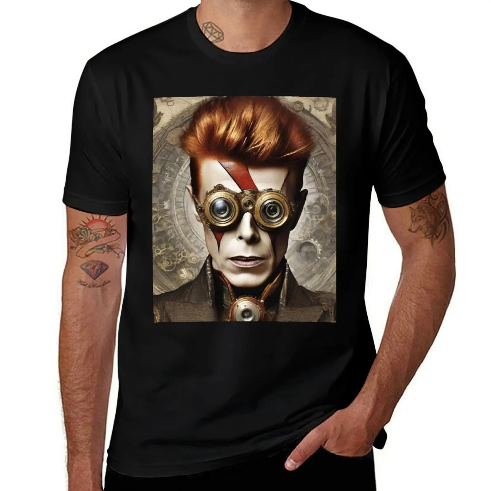 

Steampunk Bowie T-Shirt t shirt man designer men t shirt cotton 100%