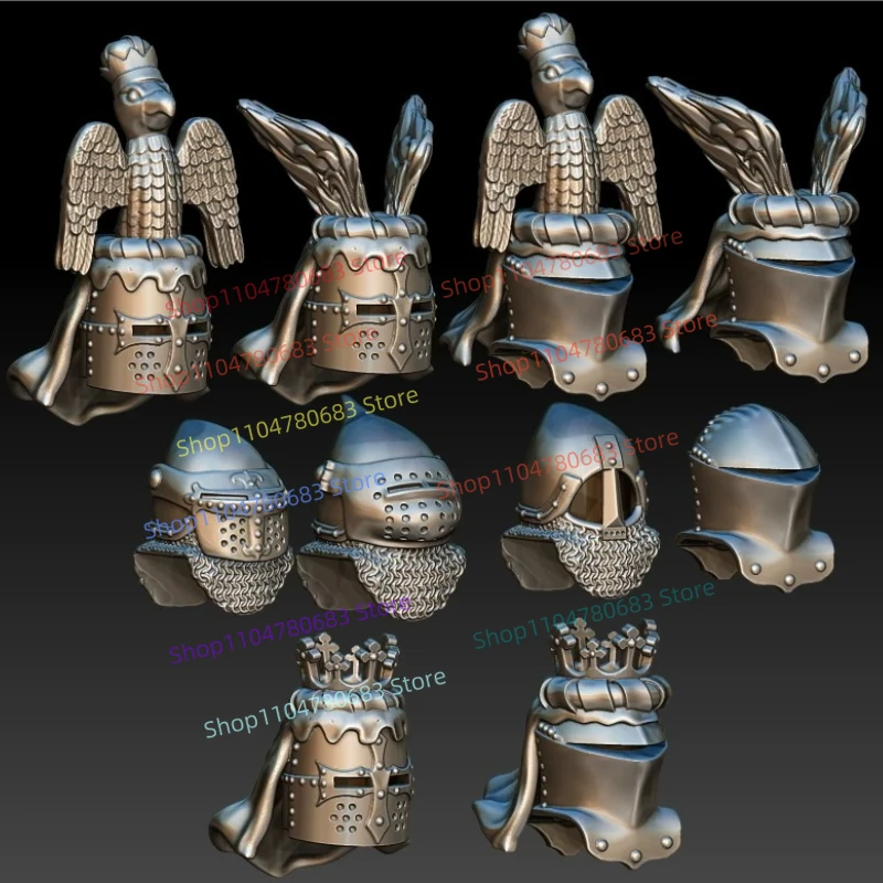 

New MOC Building Blocks Mini Figure Accessories, White Mold Medieval Helmet, Assembled Toy Collectible Ornament Gift