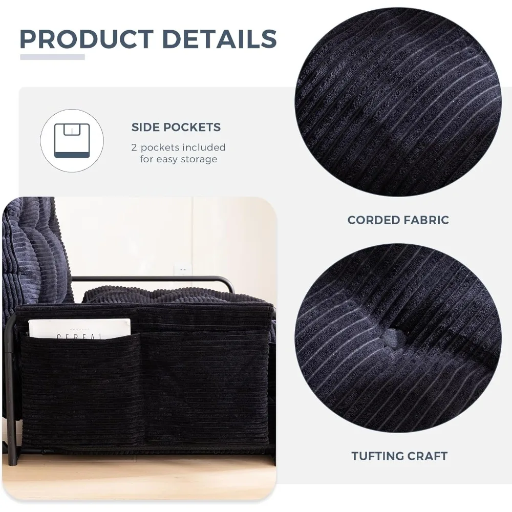 Multi-Functional Foldable Bean Bag Sofa Bed with Adjustable Positions and Pillows