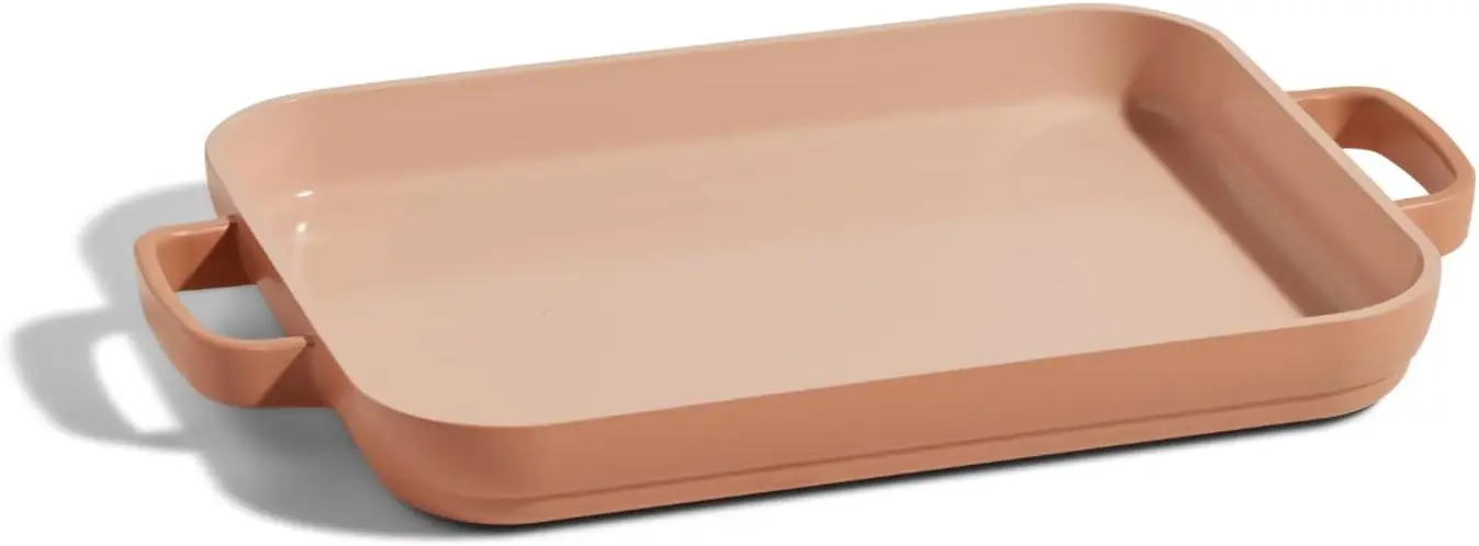 

9-дюймовая керамическая сковорода-гриль с антипригарным покрытием для плиты и духовки, без PFAS, выдерживает температуру до 450°F. ° F с удобными ручками Easy-Grip