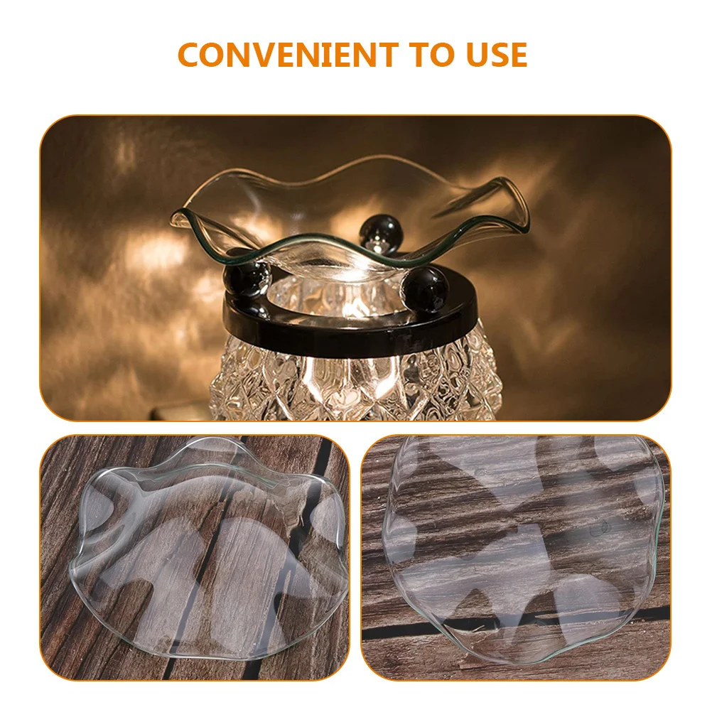 

3Pcs Transparent Glass Wax Burner Replacement Dish Oil Warmer Plate for Aroma Lamp Wax Melter Warmer Heating Tray
