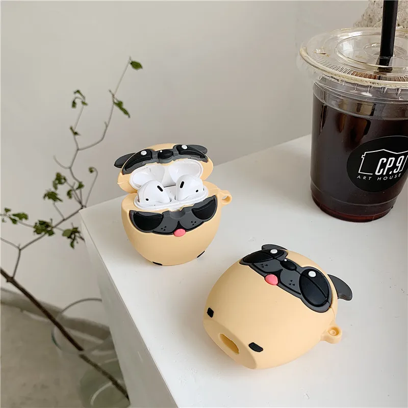 For Apple AirPods Pro 3D Cute Cartoon Pug Puppy Shar Pei Husky Dog EarPods Case for Airpods 1 2 3 Wireless Earphone Cover Shell