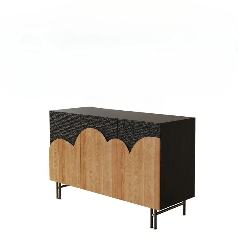 dining side cabinet Solid wood storage display cabinet Against the wall Living room large-capacity entrance cabinet