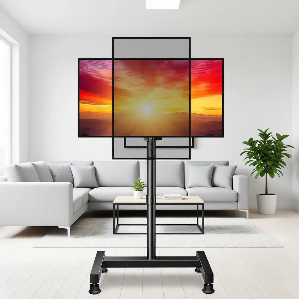 

Напольная подставка для телевизора с креплением для телевизоров 26-50 дюймов весом до 55 фунтов, вращающаяся, с регулировкой уровня и высоты, максимальное VESA 300x300 мм