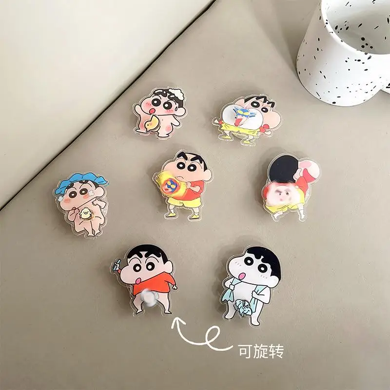 Anime Crayon Shin-Chan Mobile Phone Cushion Bracket Interest Crayon Shin-Chan Back Stick Telescopic Bracket Desktop Ornament