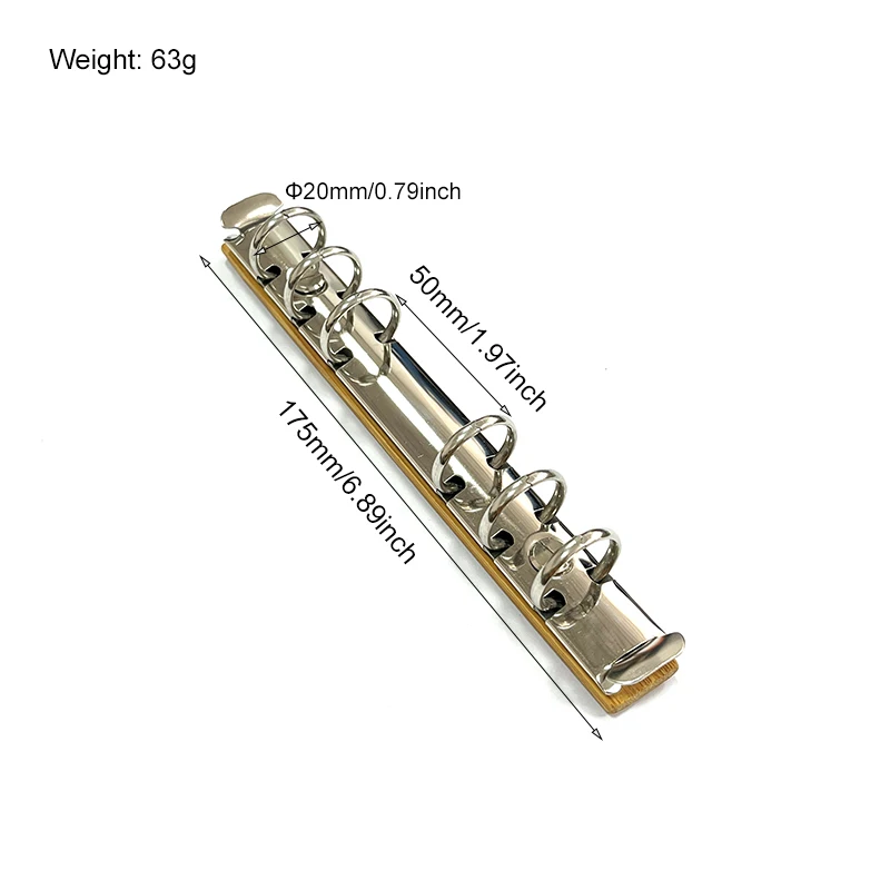 A6 abnehmbare Schnalle Lose blatt Binder Streifen mit Bambus Rückwand 6 Löcher Metallring Binder Clips für Datenbuch Album Notebook – Detail 1