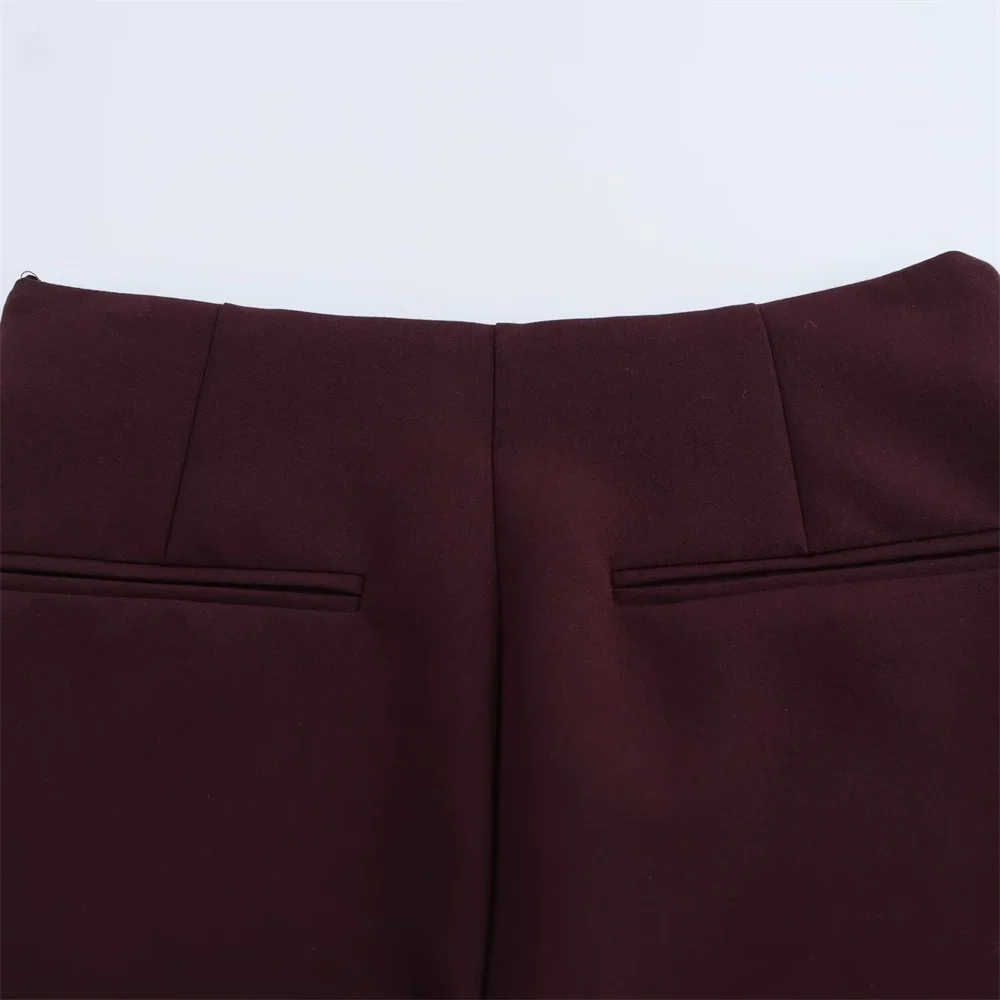 منتج شتوي جديد بلون سادة ريترو سليم صالح ارتفاع الخصر نسخة ألف خط نصف تنورة تنورة صغيرة السراويل للنساء #6