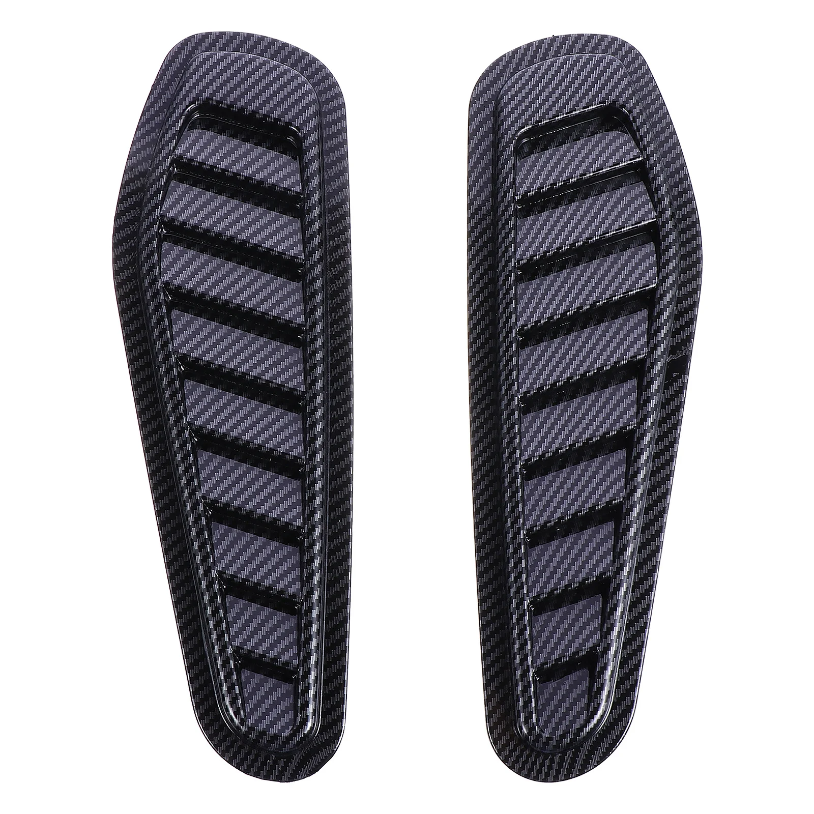 

2Pcs Car Hood Vent Stickers Carbon Fiber Black Durable Stylish Car Decorative Air Flow Bonnet Accessories Flow Vent