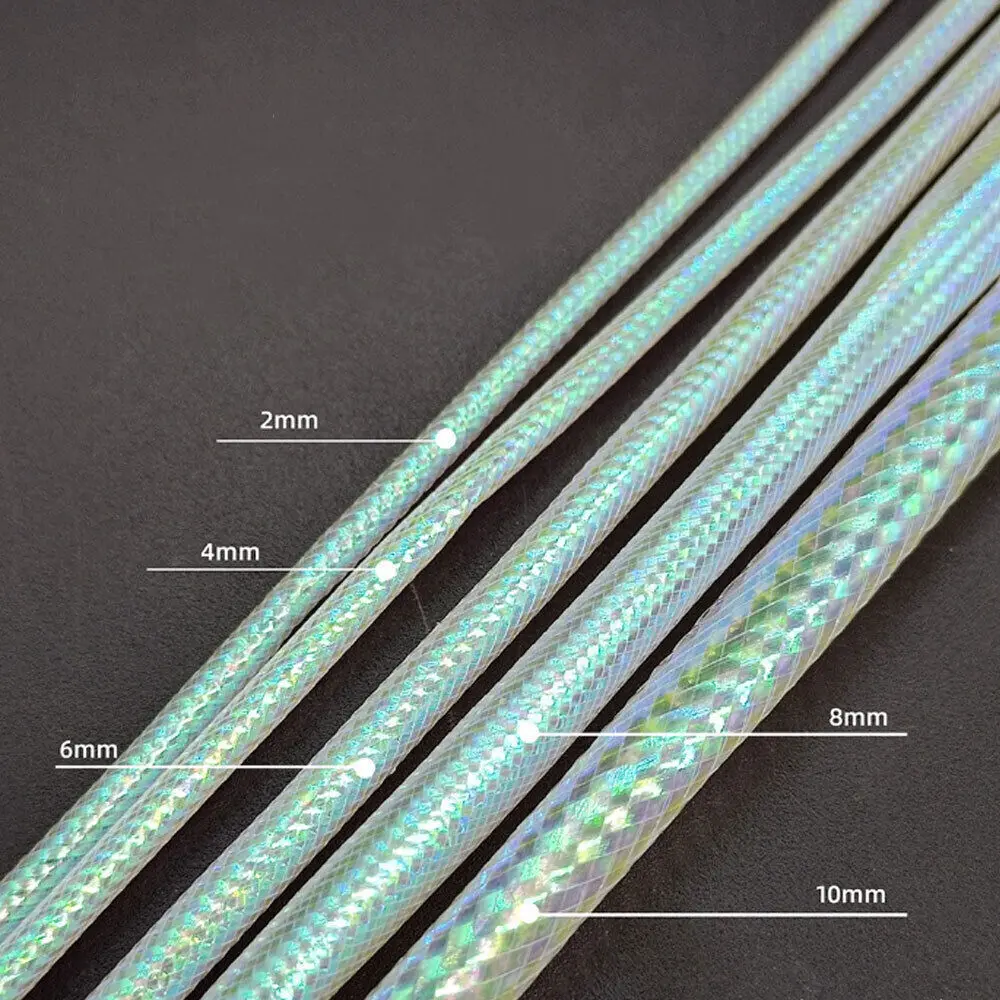 1m mosca amarrando midge costela ninfa streamer material do corpo pérola pisca corda minnow multicolorido enfeites mylar malha tubo trança