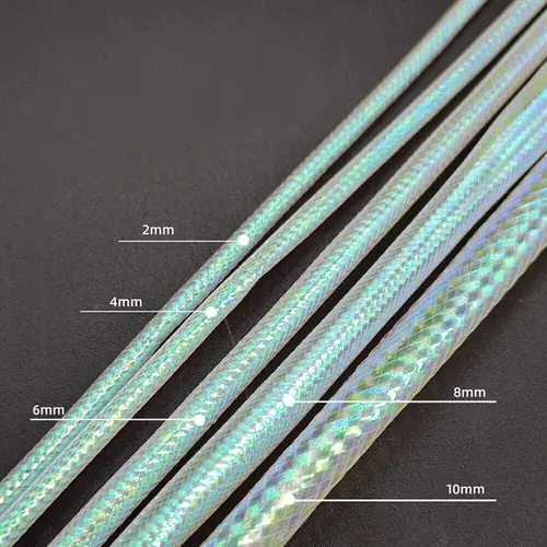 Imagen 1 del producto 1M atado de moscas Midge Ribbing Ninfa Streamer Material del cuerpo perla intermitente cadena Minnow oropel Multicolor Mylar tubo de malla tubo trenzado