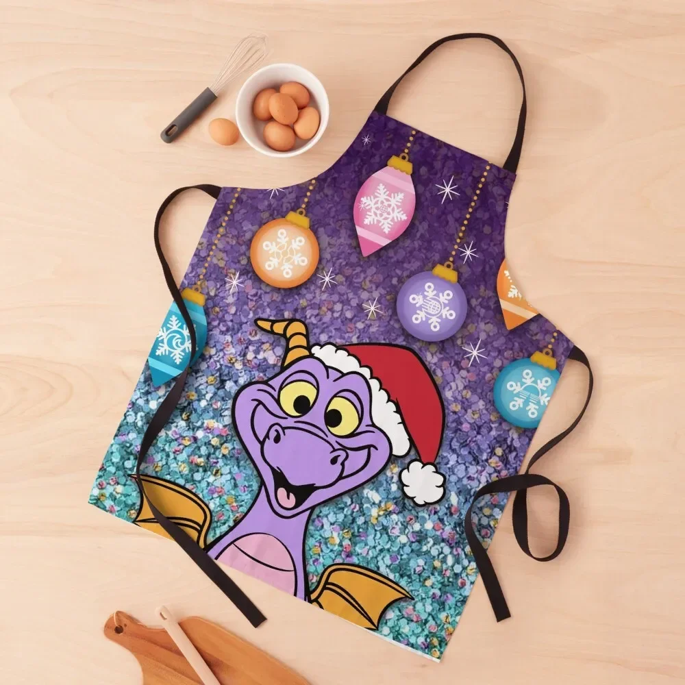 Santa Figment with EPCOT Center ornaments Apron Customizable professional kitchen Sexy Apron