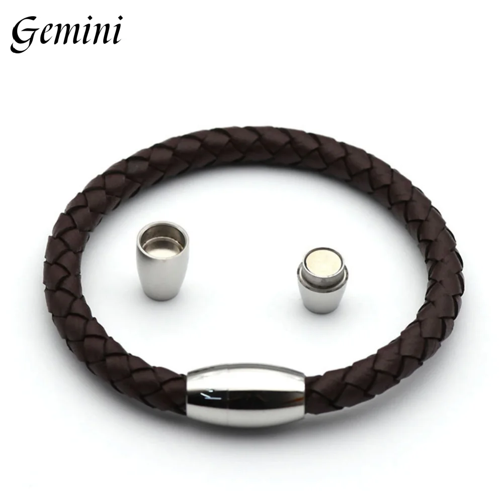 10pcs Stainless Steel Magnetic Clasps 6mm Hole Leather Cord Bracelet Magnet Lace Buckle Necklace DIY Jewelry Making Accessories