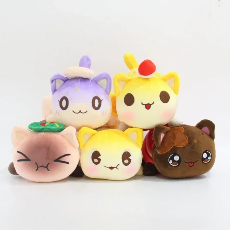 Aphmau Meows Cat Plush Toy Soft Meemeow Stuffed Dolls Donut Cat Kawaii French Cheeseb Fryurger Food Plushies Christmas Gifts