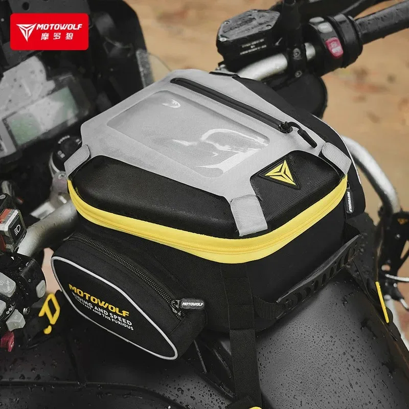 Motowolf Motorcycle Fuel Tank Bag Waterproof Multifunctional Large Capacity Bag Motorcycle Phone Large Screen/GPS Navigation Bag