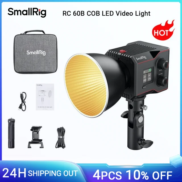 SmallRig RC 60B COB światło LED do kamery w wbudowany akumulator 3400mAh i typ C PD szybkie ładowanie ręczny dwukolorowy światło LED do kamery 4376