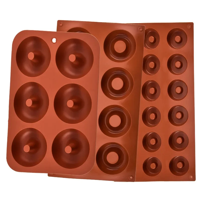 Silicone 6/8/18 Cavity Donut Cake Mold Chocolate Baking Cookie Biscuit Mold High Temperature Resistant Baking Tray Kitchen