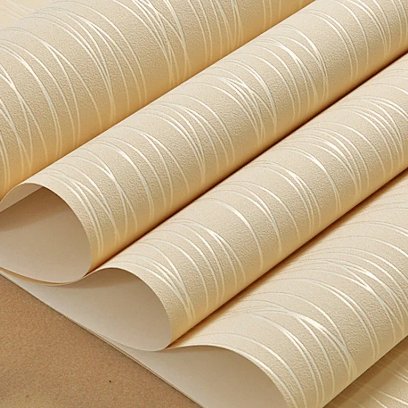 Non Woven Self-adhesive Wallpaper 3D Thickened Striped Wall Fabric Wall Sticker Bedroom Living Room TV Background Wall Wallpaper