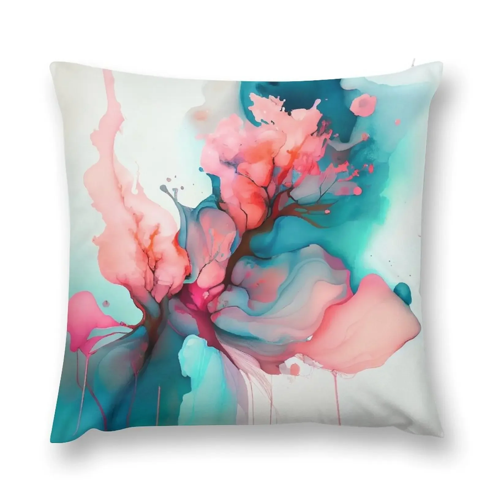 

Abstract coral pink and aqua Throw Pillow Cushions Pillowcase Cushion pillow