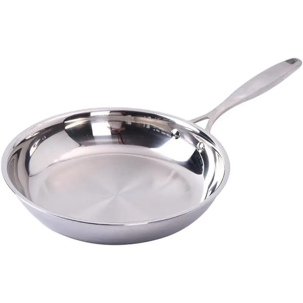 

Uncoated Stainless Steel Frying Pan, Non-Stick Steak Pot, Suitable for Kitchen and Gas Stove Cookware