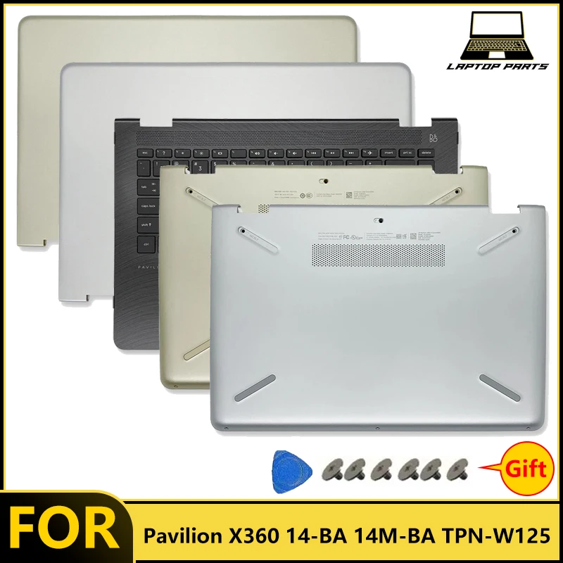 for-hp-pavilion-x360-14-ba-14m-ba-tpn-w125-laptop-bottom-case-frame-lcd-back-cover-top-cover-front-bezel-us-keyboard