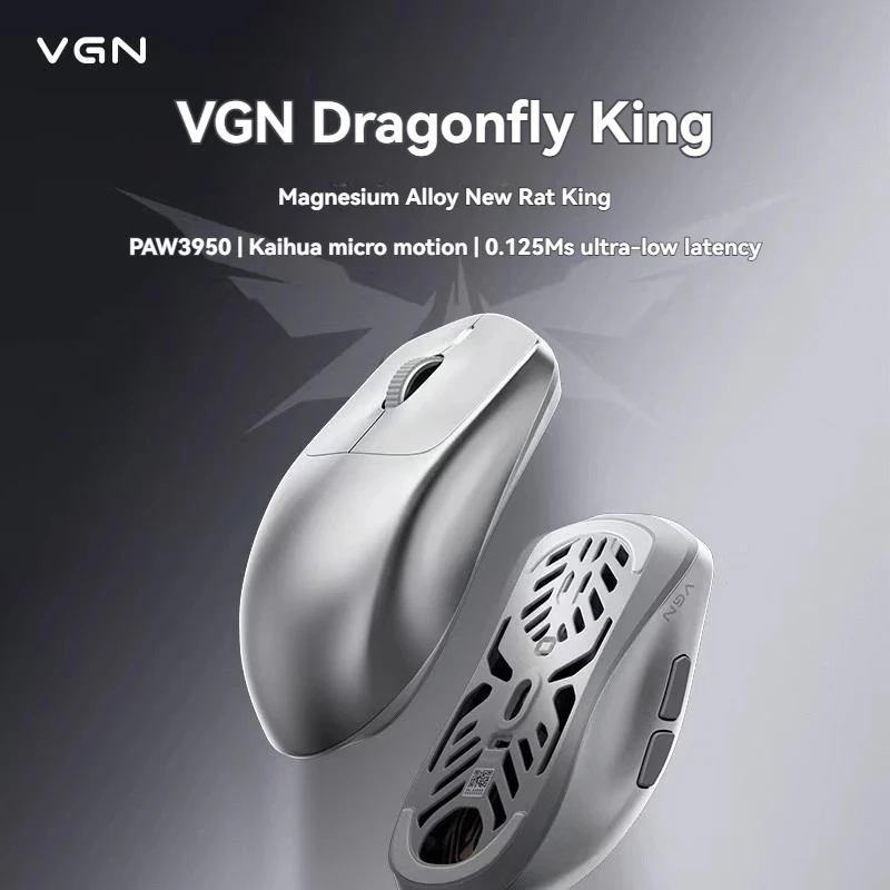 

VGN Dragon King Gaming Mouse Dual Mode Magnesium Alloy 8K PAW3950 54g Lightweight Custom Ergonomic High Performance Gaming Mouse