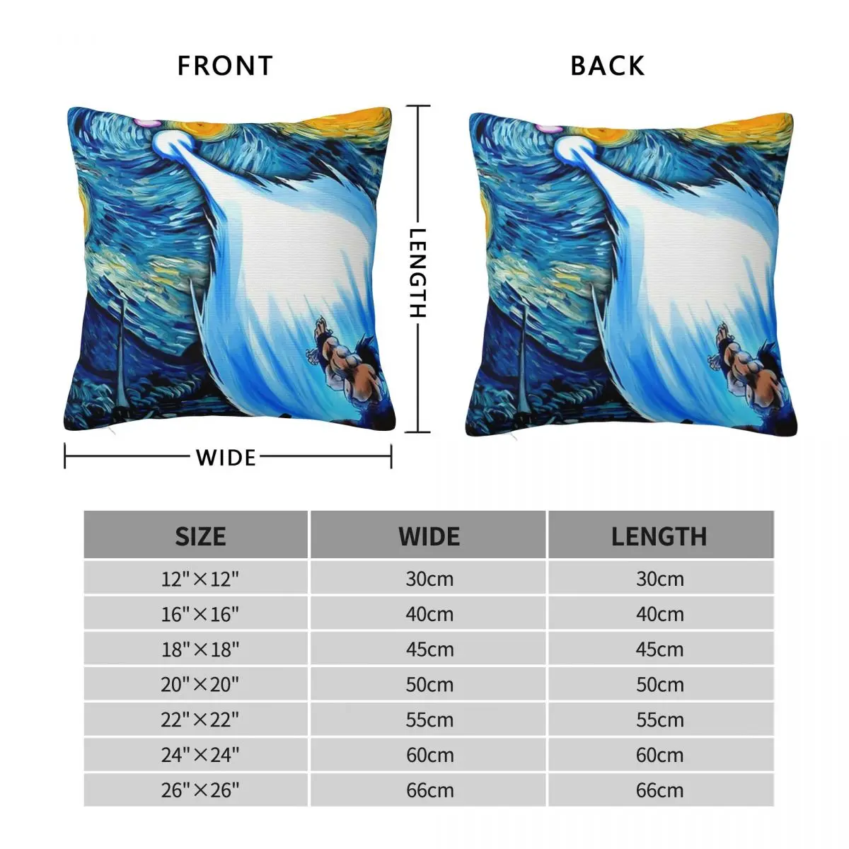 Goku Vs Vegeta Drag On Ball Z Starry Night Square Pillowcase Pillow Cover Polyester Cushion Comfort Throw Pillow for Home Sofa