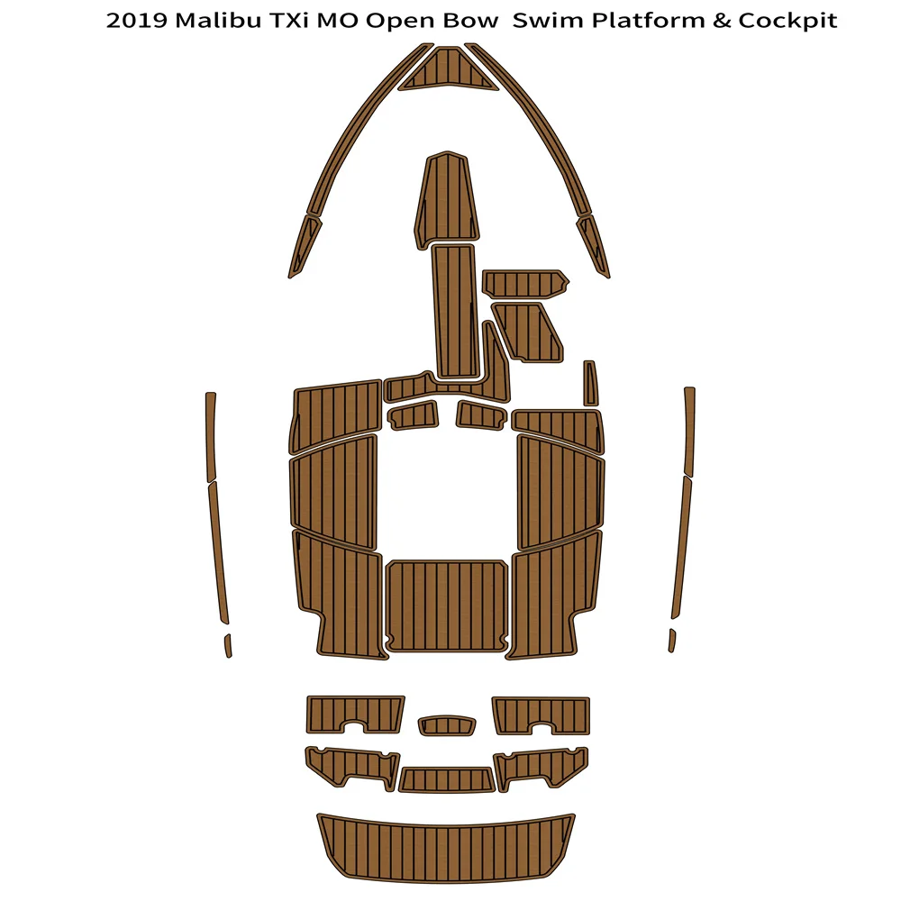 

2019 Malibu TXi MO Open Bow Swim Step Cockpit Boat EVA Faux Teak Deck Floor Pad