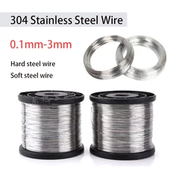 0.1mm-3mm 1-10m 304 Stainless Steel Soft/Hard Wire Rope Cable Diameter Crane Wire Rope lifting And Hoisting Rope