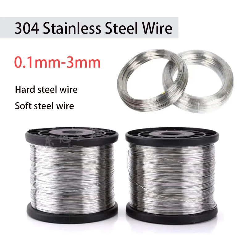 0.1mm-3mm 1-10m 304 Stainless Steel Soft/Hard Wire Rope Cable Diameter Crane Wire Rope lifting And Hoisting Rope