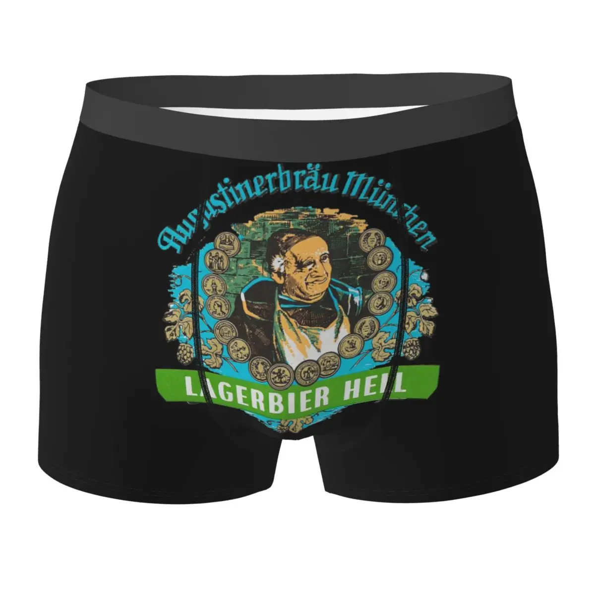 Boxer Underpants Shorts Augustiner Munich Beer...Lagerbier Hell Classic Panties Men's Underwear for Homme Man Boyfriend Gift