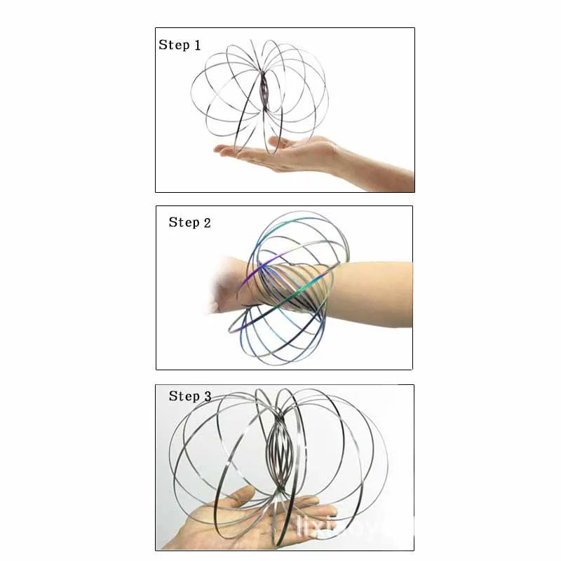 Magic Bracelet Aniti-stress Magic Funny Flow Ring Kinetic Spring Toys Stainless Steel Flow Color Rings Funny Toys For Children