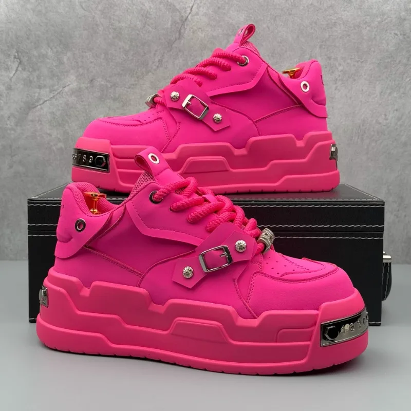 

Новинка 2023 года, универсальная нишевая модная повседневная мужская обувь на толстой подошве, увеличивающая рост, персонализированные туфли больших размеров для доски