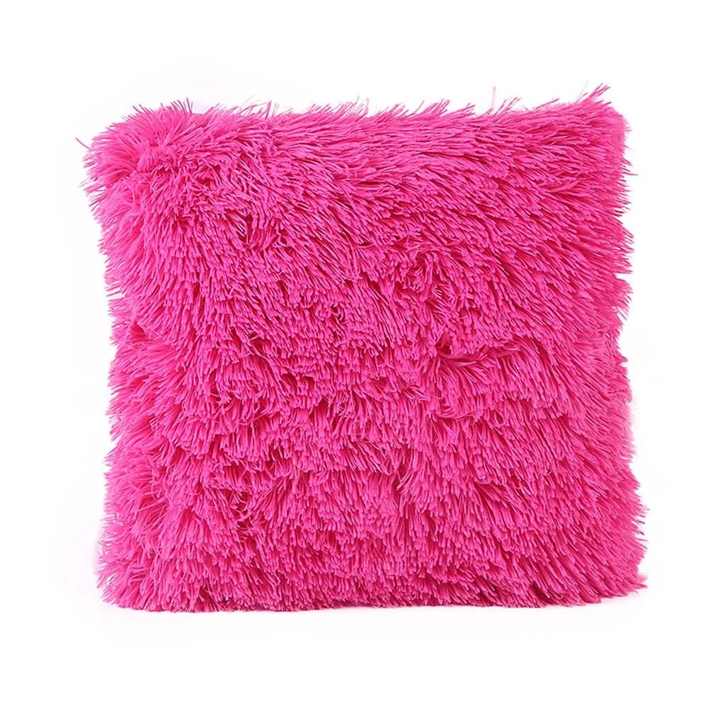 CIFBUY Housse de coussin décorative en peluche de haute qualité, 12 couleurs, pour canapé, salon, chambre à coucher, décoration de la maison