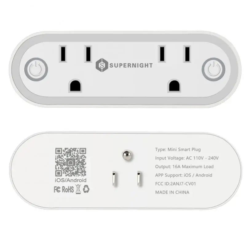 Outlet พร้อมเซนเซอร์ตรวจจับแสง Night Light Timing Smart Life ซ็อกเก็ตอัจฉริยะควบคุมเสียง Tuya US Plug ทํางานร่วมกับ Alexa Home 16a