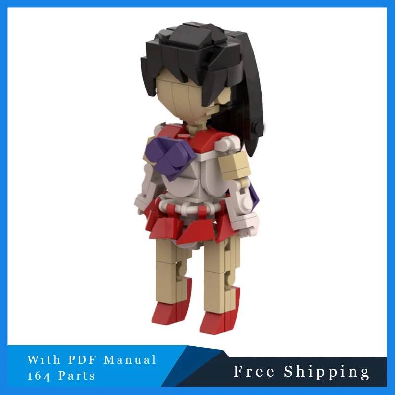 164 قطعة MOC الدور الشهير الأحمر موحدة أنثى المحارب الطوب نموذج المتقدمة لتقوم بها بنفسك هدية بناء مجموعة مصممة للبالغين هدية عيد ميلاد #4