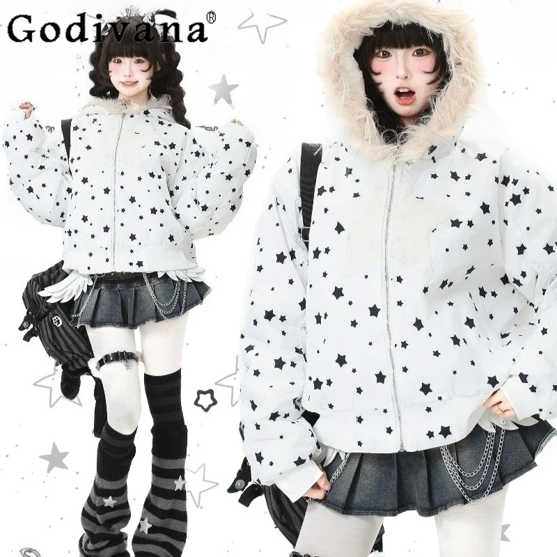 

Плюшевая хлопковая куртка с капюшоном для женщин, осень-зима, милое утепленное хлопковое пальто с длинными рукавами, женские милые парки в японском стиле