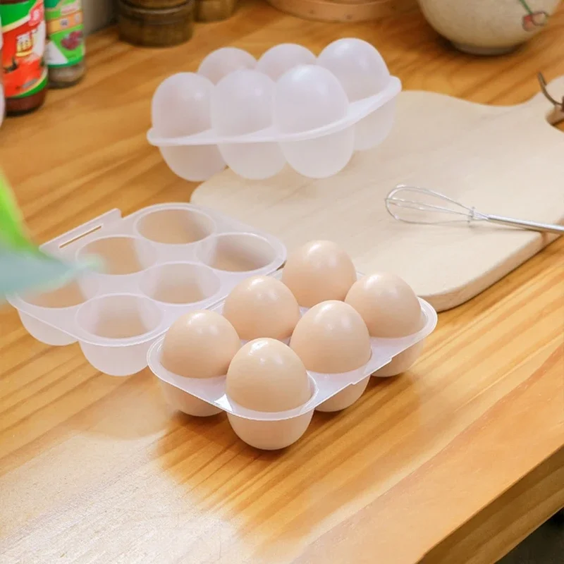 Mini Eggs Holder 6 Eggs Storage Container with Fixed Handle Plastic Eggs Storage Box Outdoor Camping Eggs Carriers