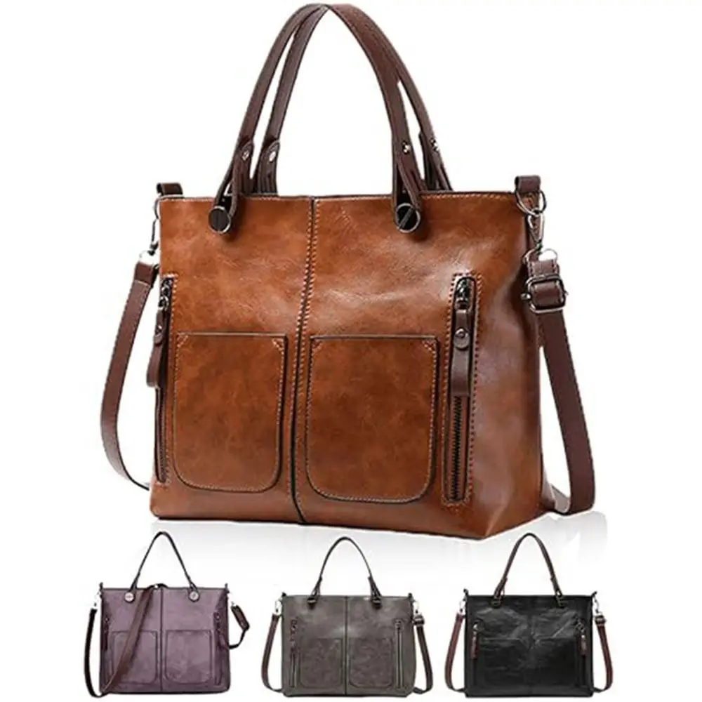 Torba na ramię w stylu Vintage ze skóry PU z wieloma kieszeniami regulowana torba na ramię torba na pasku typu Crossbody kobiet